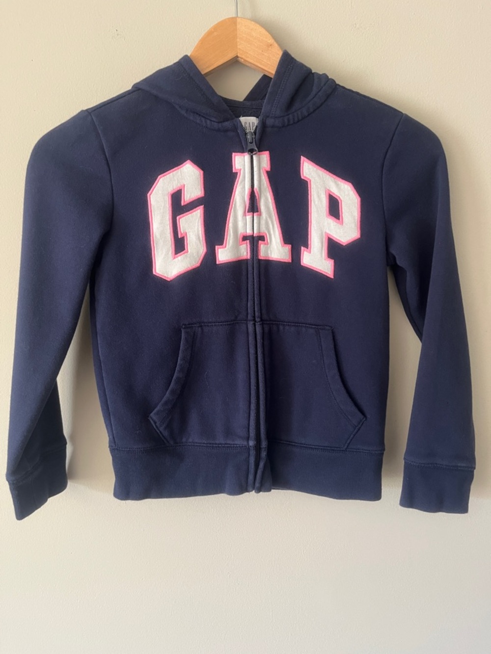 GAP Navy Hoodie with White & Pink Logo